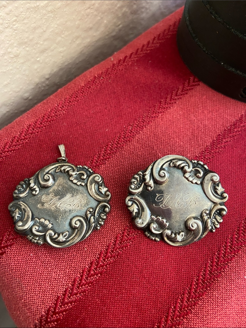 Antique Victorian-Art Nouveau Era Sterling Silver Broach & Skirt Grip Pendant